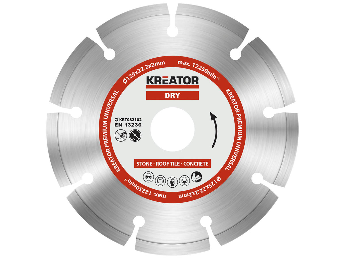 Kreator KRT082102 Premium diamantschijf steen 125x2x22,2 mm droog