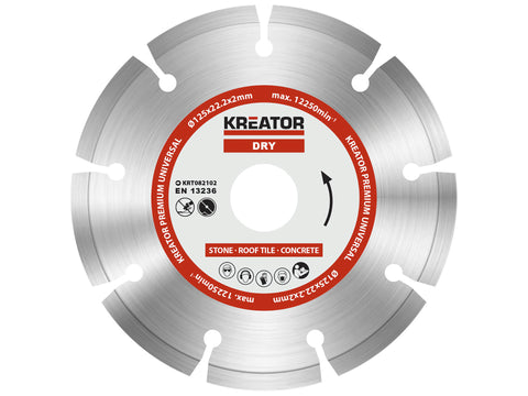 Kreator KRT082102 Premium diamantschijf steen 125x2x22,2 mm droog