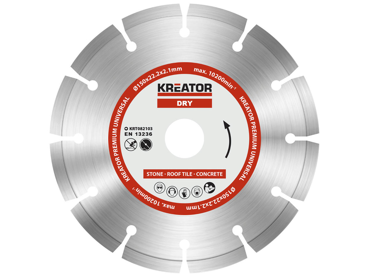 Kreator KRT082103 diamantschijf steen 150x2,1x22,2 mm droog