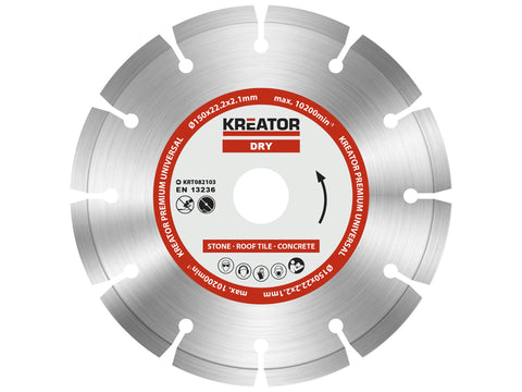 Kreator KRT082103 diamantschijf steen 150x2,1x22,2 mm droog