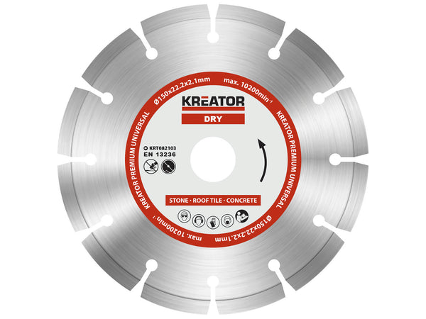 Kreator KRT082103 disque diamant pierre 150x2,1x22,2 mm sec