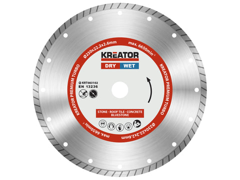 Kreator KRT083102 Turbo diamantschijf 230x2,6x22,2 mm