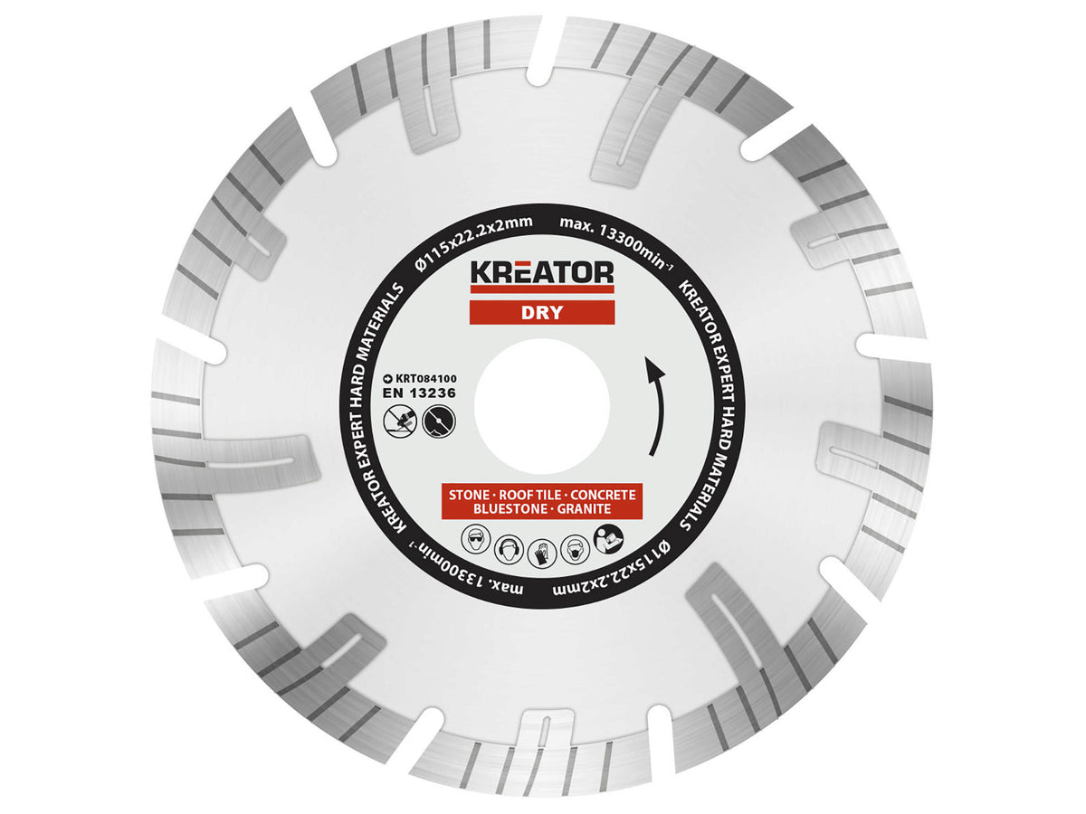 Kreator KRT084100 diamantschijf beton 115x2x22,2 mm droog
