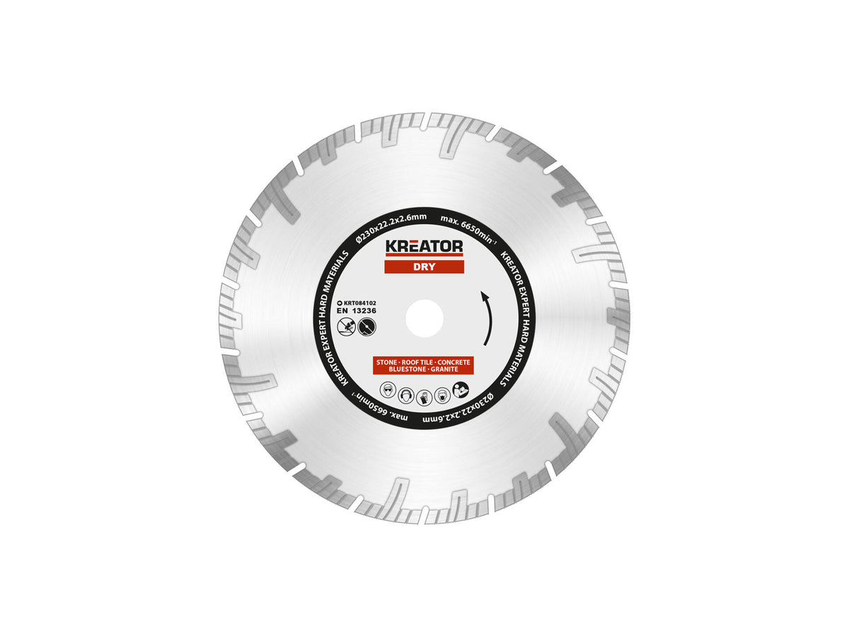 Kreator KRT084102 Expert diamantschijf beton 230x2,6x22,2 mm droog