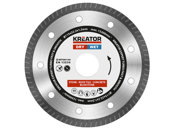 Kreator KRT085100 Expert Turbo disque diamant 115x1,2x22,2 mm