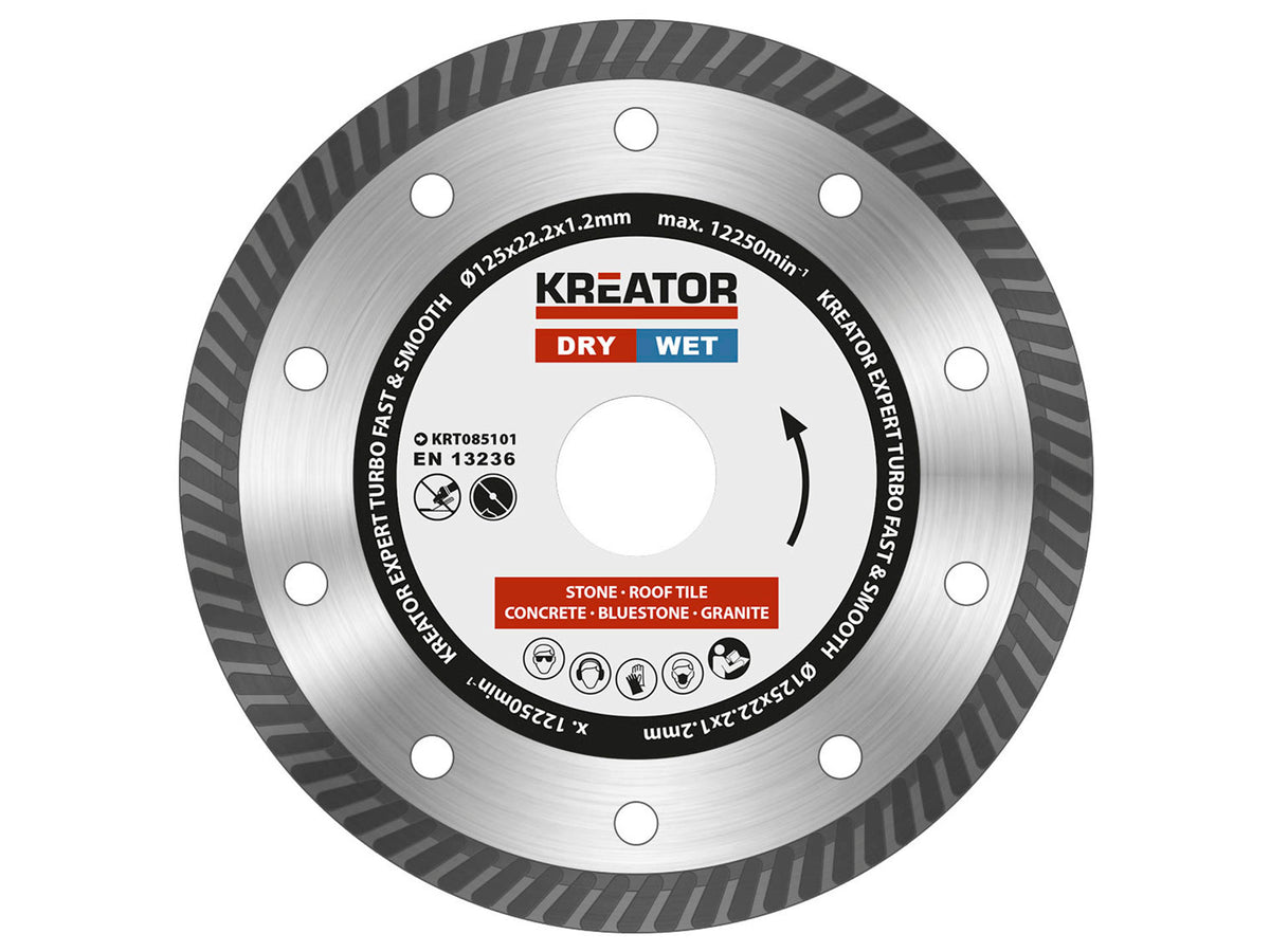 Kreator KRT085101 Expert Turbo diamantschijf 125x1,2x22,23 mm