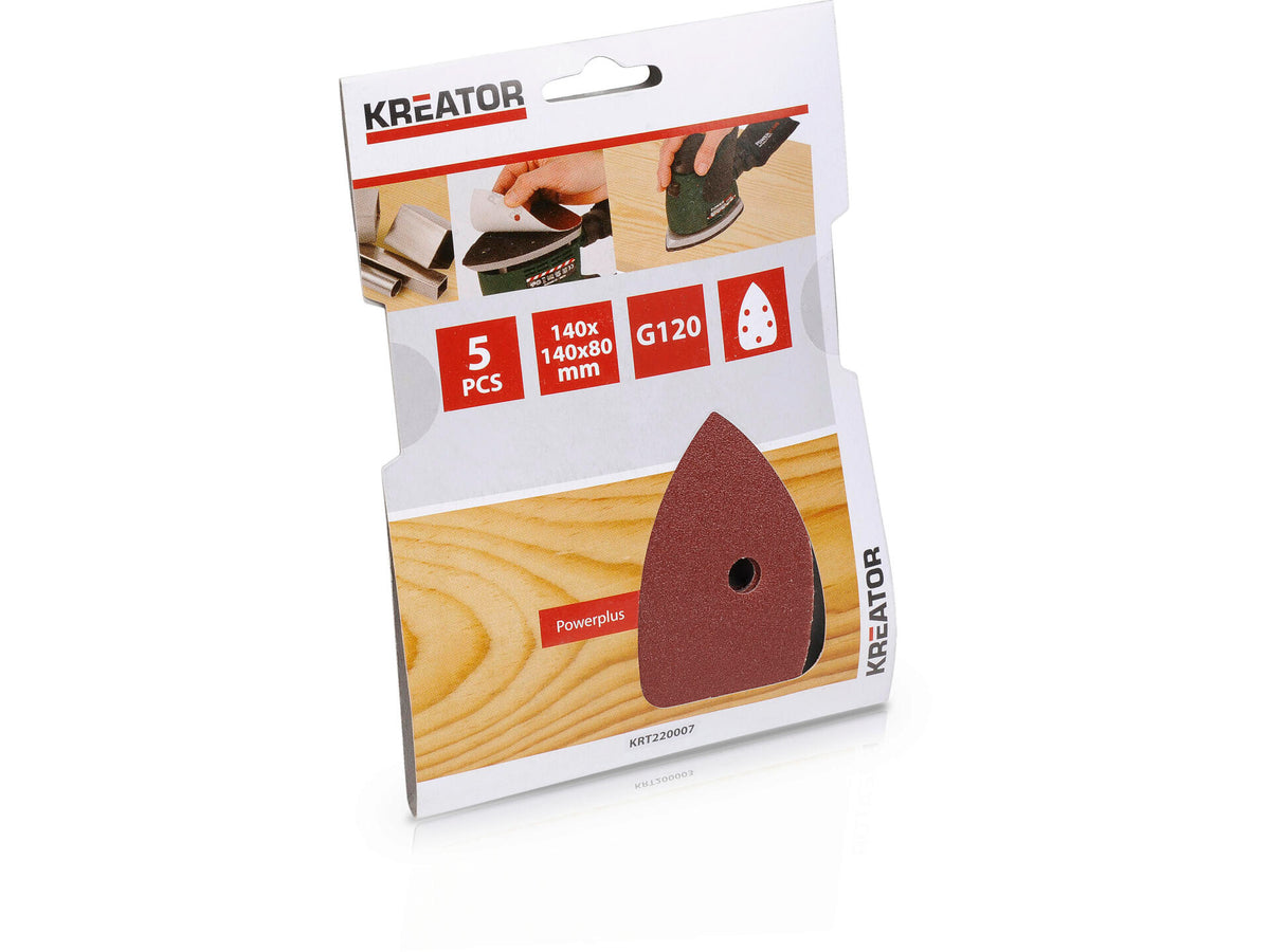 Kreator KRT220007 schuurpapier K120 140x140x80 mm 5 stuks