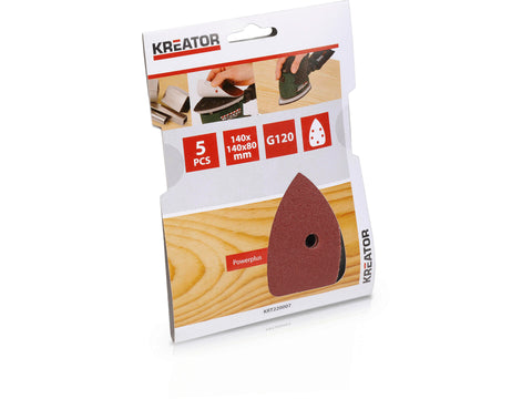 Kreator KRT220007 schuurpapier K120 140x140x80 mm 5 stuks