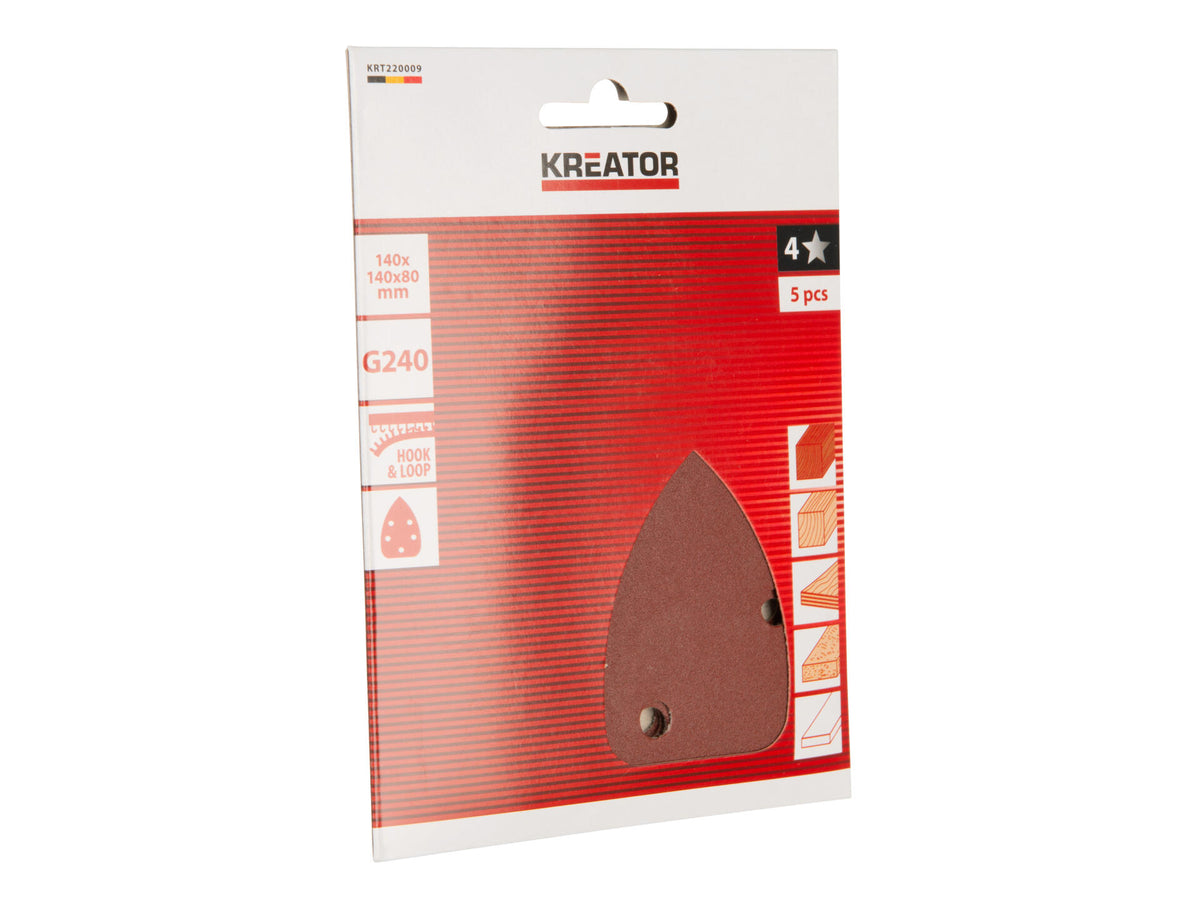 Kreator KRT220009 schuurpapier K240 140x140x80 mm 5 stuks