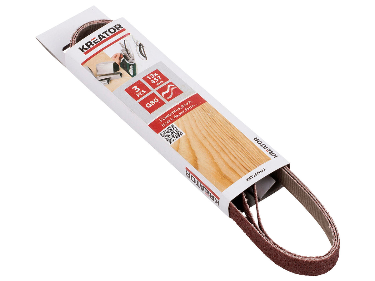 Kreator KRT260002 schuurband K80 457x13 mm 3 stuks