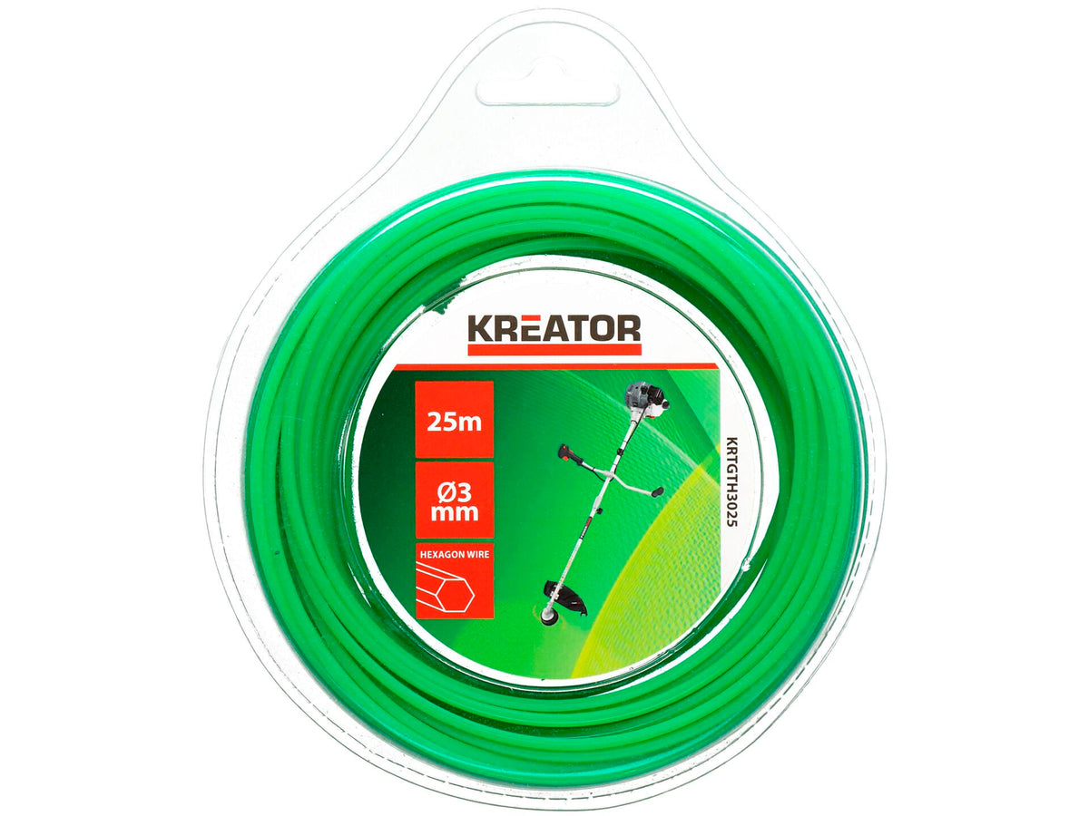 Kreator KRTGTH3025 trimmerdraad zeshoekig 3mm 25m