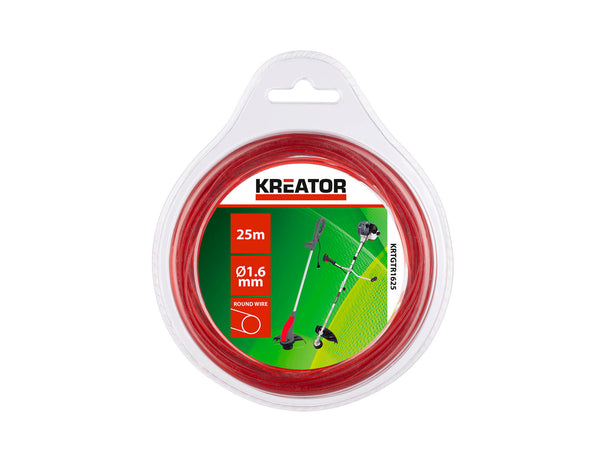 Kreator KRTGTR1625 fil rond pour coupe-bordures 1,6mm 25m