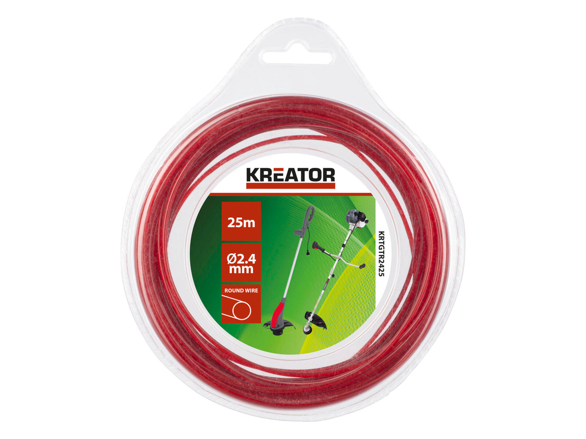 Kreator KRTGTR2425 trimmerdraad rond 2,4mm 25m, trimmerdraad & vervangmesjes — SKU COLOS-931240, EAN 5400338091070