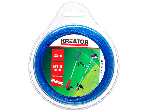 Kreator KRTGTT1625 fil tressé pour coupe-bordures 1,6mm 25m