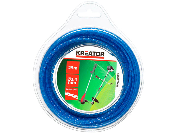 Kreator KRTGTT2425 fil tressé pour coupe-bordures 2,4mm 25m