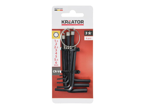 Kreator KRTH21501 inbussleutelset ring 1,5-6 mm 8-delig