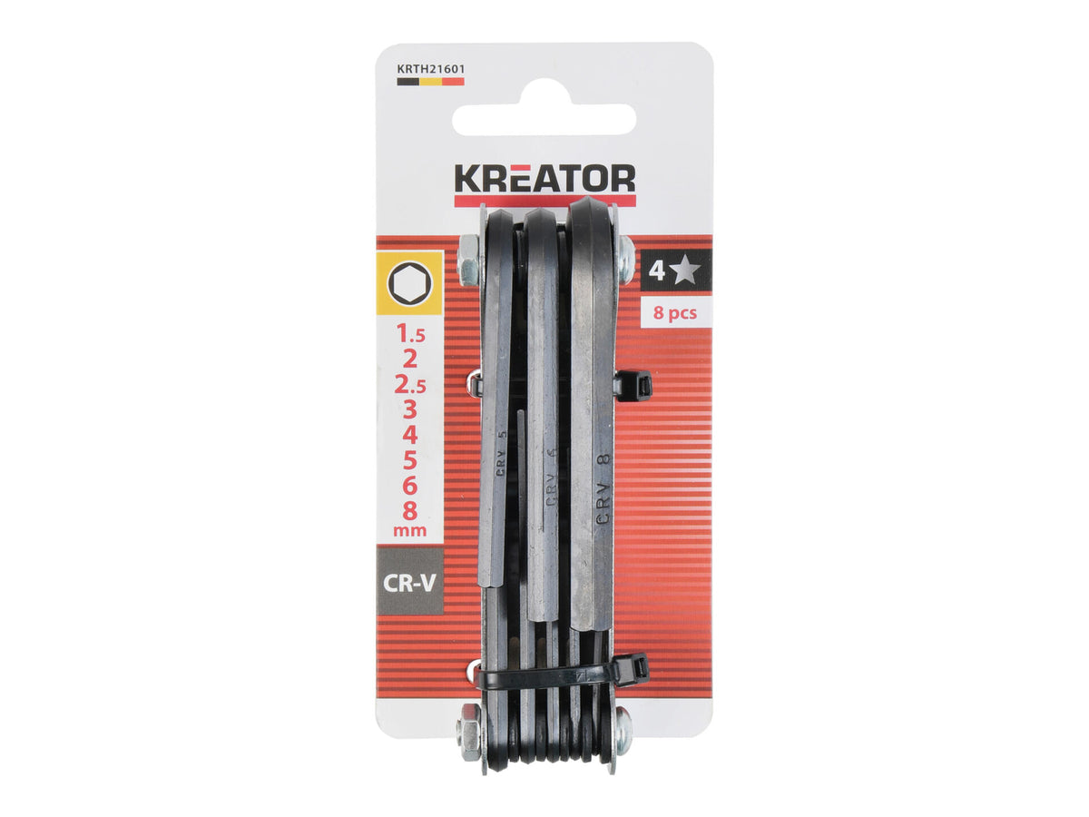 Kreator KRTH21601 inbussleutelset 1,5-8 mm 8-delig
