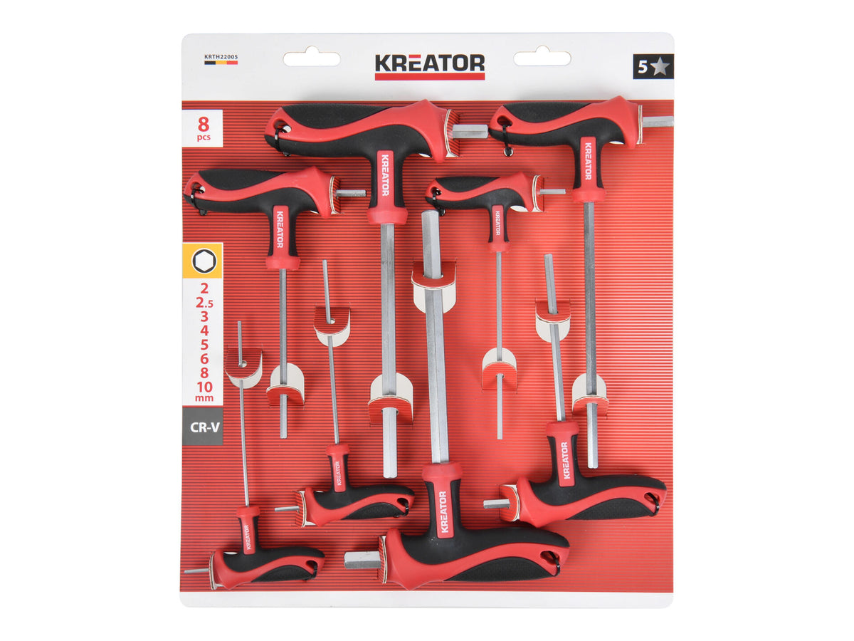 Kreator KRTH22005 inbussleutelset T-handgreep 8-delig