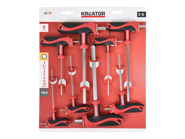 Kreator KRTH22005 inbussleutelset T-handgreep 8-delig