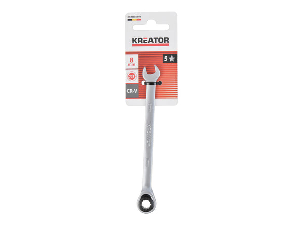 Kreator KRTH30501 ringsteeksleutel met ratel 8mm 135mm