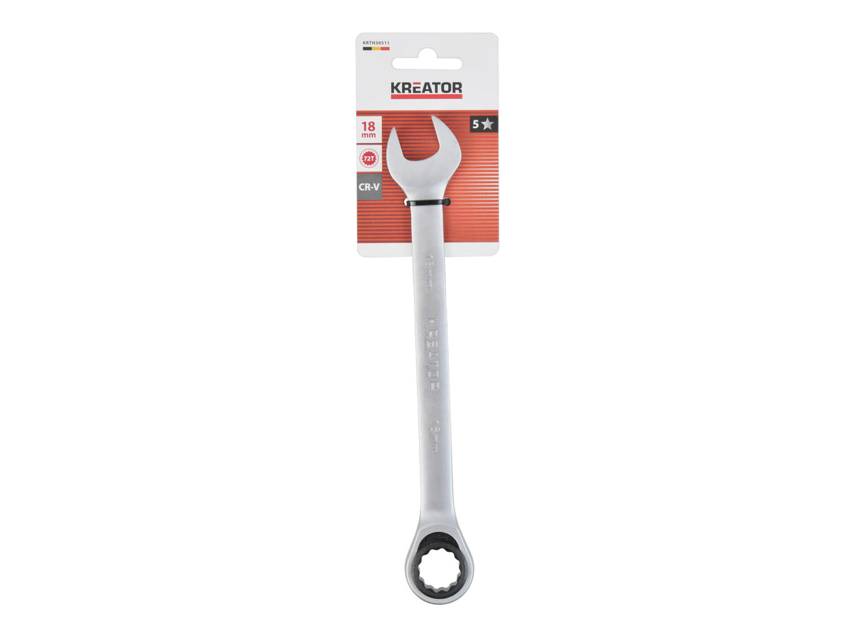 Kreator KRTH30511 ringsteeksleutel met ratel 18mm 222mm