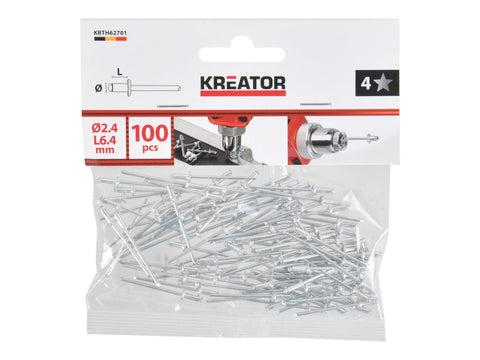 Kreator KRTH62701 klinknagel 2,4x6,4 mm 100 stuks