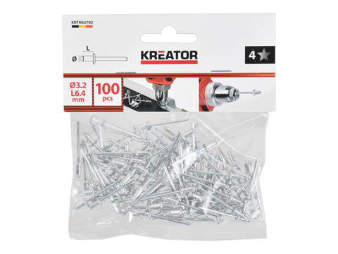 Kreator KRTH62702 klinknagel 3,2x6,4 mm 100 stuks