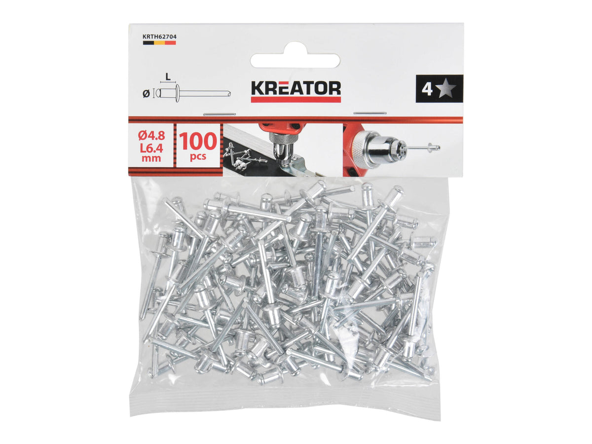 Kreator KRTH62704 klinknagel 4,8x6,4 mm 100 stuks