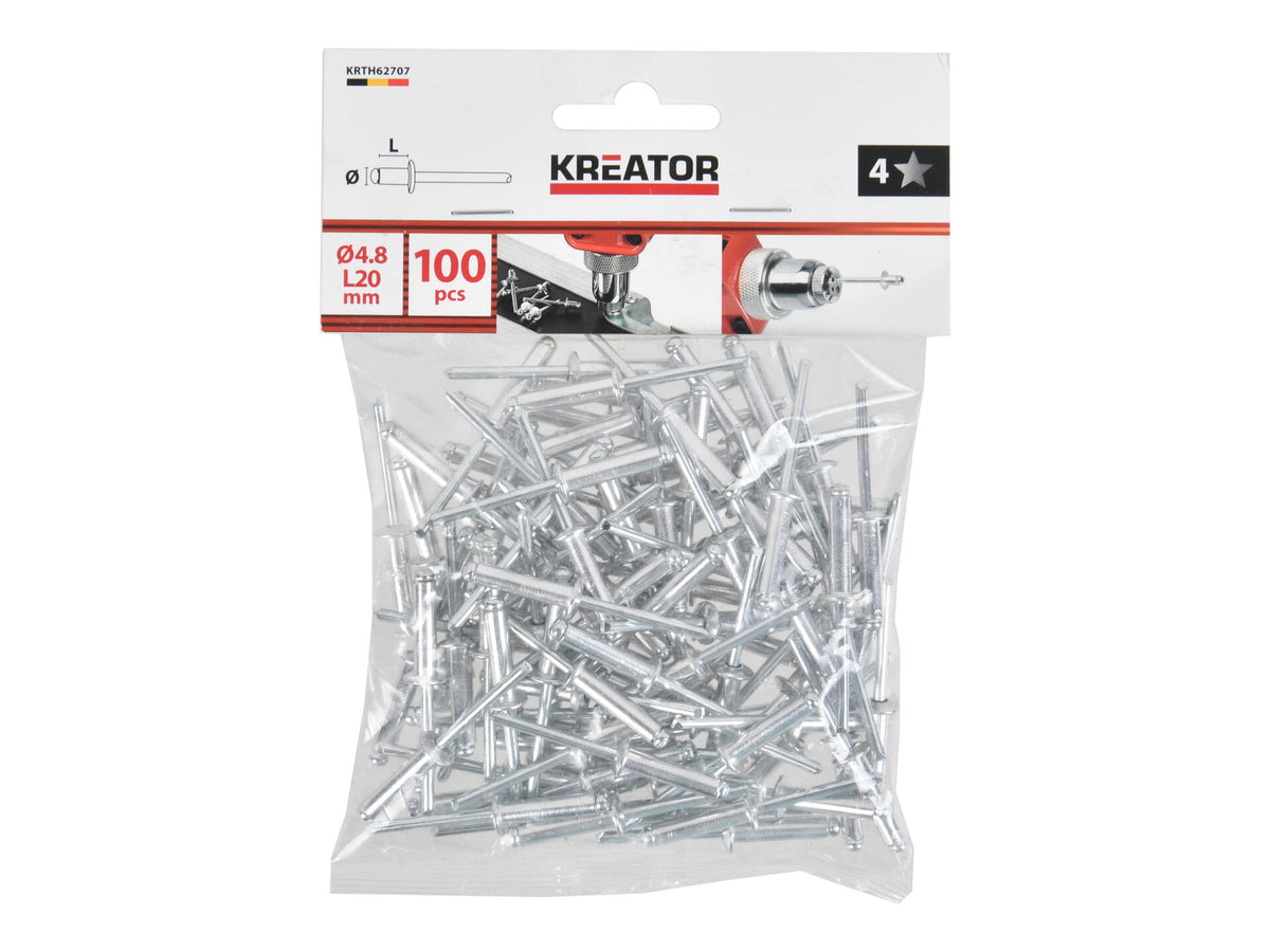 Kreator KRTH62707 klinknagel 4,8x20 mm 100 stuks