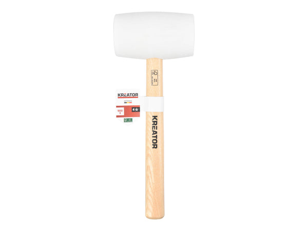 Kreator KRTH90606 rubber hamer 900g hout wit