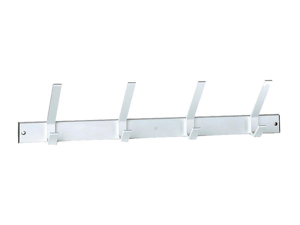 Linea Bertomani Portemanteau 4 crochets doubles 460x150 mm aluminium argent mat