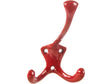 Linea Bertomani Portemanteau mural 3 crochets aluminium rouge