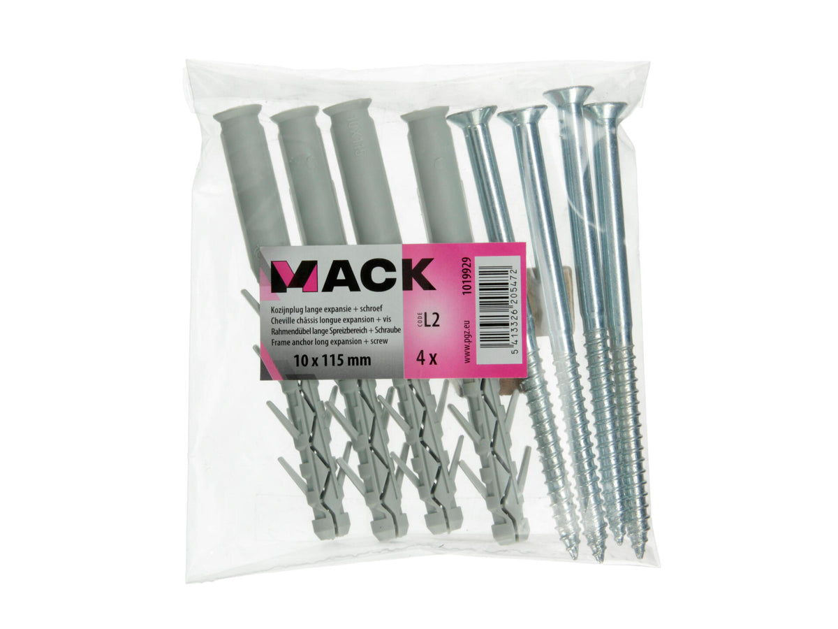 Mack Kozijnpluggen lang 10x115 mm 4 stuks