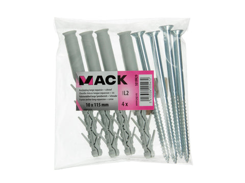 Mack Kozijnpluggen lang 10x115 mm 4 stuks