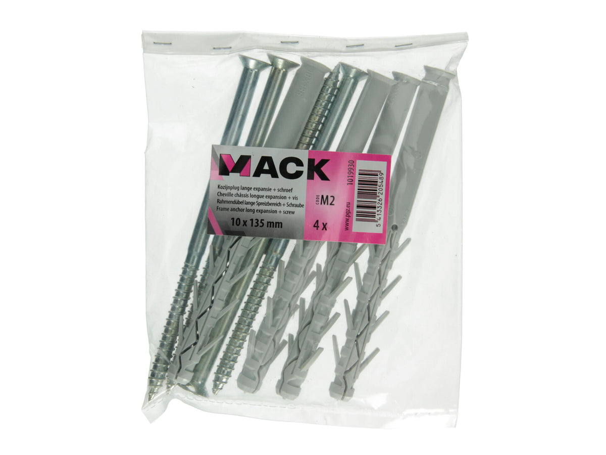 Mack Kozijnpluggen lang 10x135 mm 4 stuks