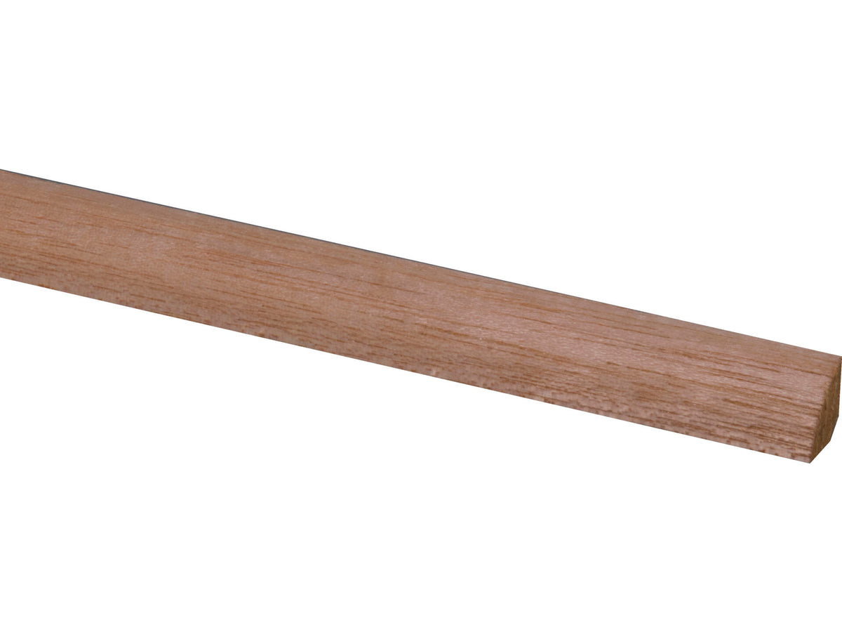 Kwartronde lat 13x13 mm 270cm hardhout rood