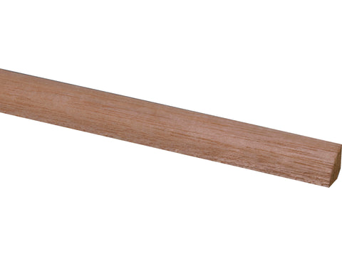 Kwartronde lat 13x13 mm 270cm hardhout rood