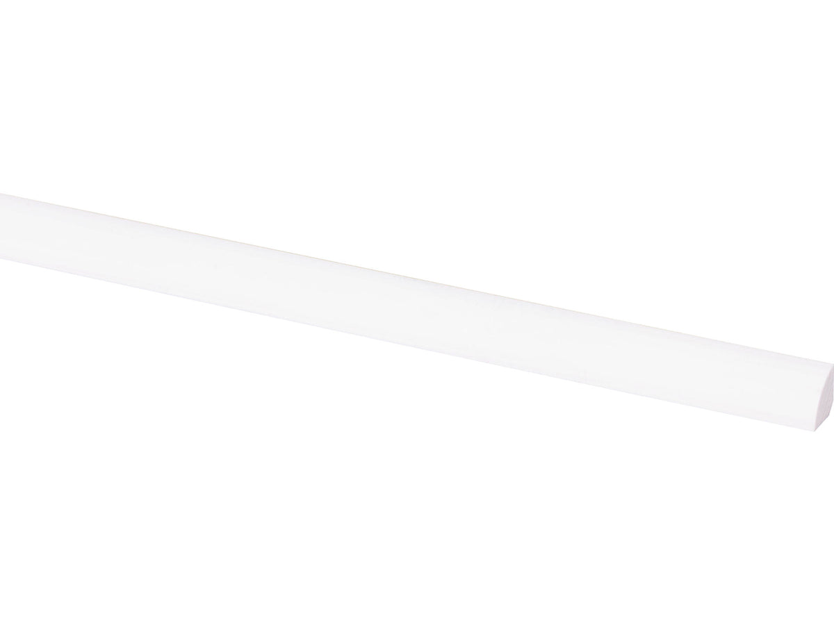Kwartronde lat 16x16 mm 270cm grenen gegrond wit