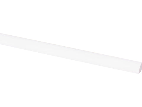 Kwartronde lat 16x16 mm 270cm grenen gegrond wit