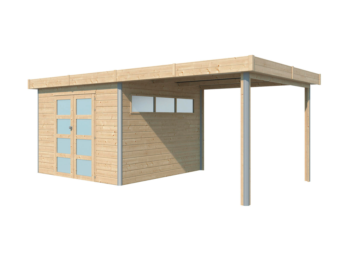 Woodlands Kyoto I tuinhuis 295x295x235 cm hout + extensie 285cm