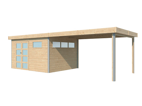 Woodlands Kyoto II tuinhuis 385x295x235 cm hout anticondensbescherming + extensie 400cm