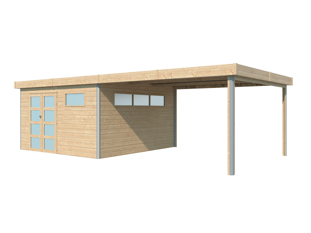 Woodlands Kyoto III tuinhuis 385x385x235 cm hout anticondensbescherming + extensie 400cm