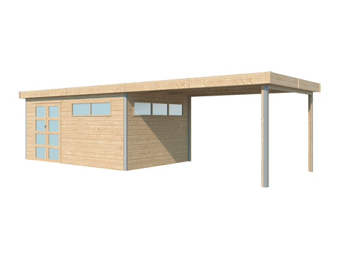 Woodlands Kyoto IV tuinhuis 485x295x235 cm hout anticondensbescherming + extensie 400cm