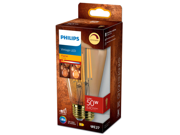Philips ampoule LED Edison filament E27 50W