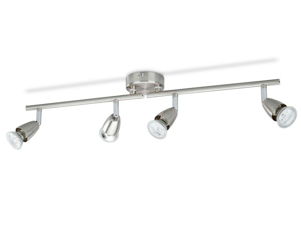Prolight barre de spots LED GU10 4x3W nickel