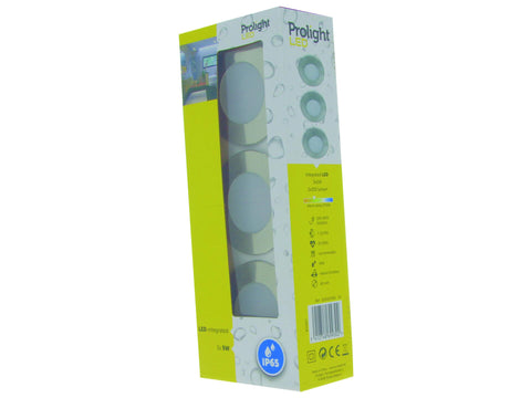 Prolight LED inbouwspot 5W nikkel 3 stuks