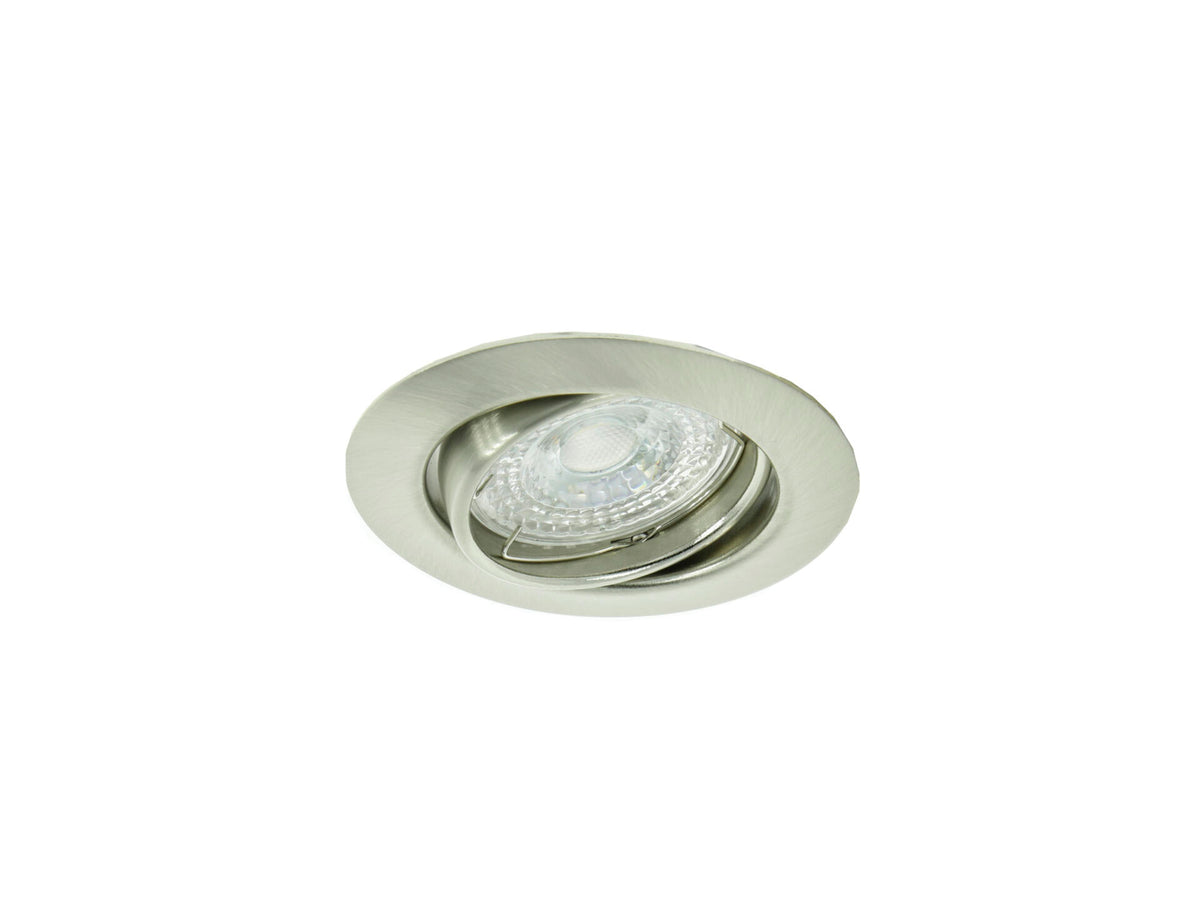 Prolight LED inbouwspot GU10 3W kantelbaar nikkel 3 stuks