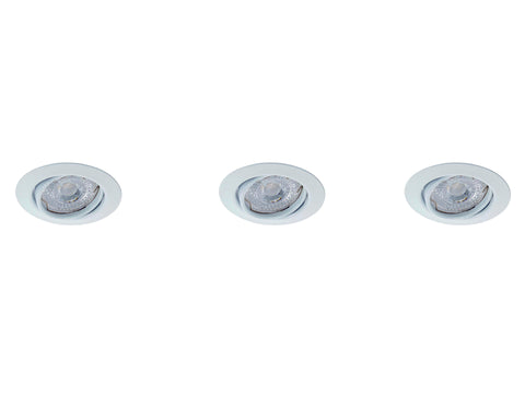 Prolight LED inbouwspot GU10 3W kantelbaar wit 3 stuks