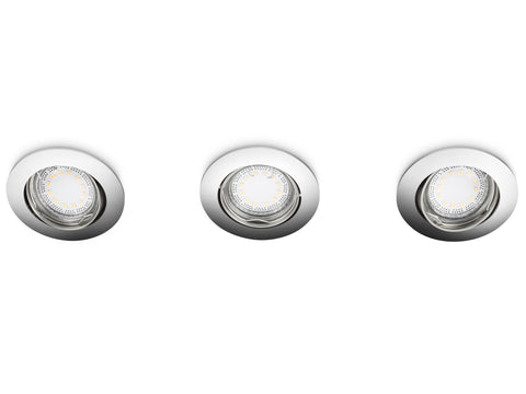 Prolight LED inbouwspot GU10 4W kantelbaar chroom 3 stuks