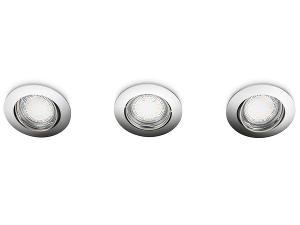 Prolight spot LED encastrable GU10 4W orientable chrome 3 pièces